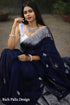 Vasthrlay Blue Saree Banarasi Pure Silk Kanjivaram With Zari Border