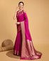 Vasthrlay Silk Kanjivaram Kanchipuram Pink Saree With Blouse Piece