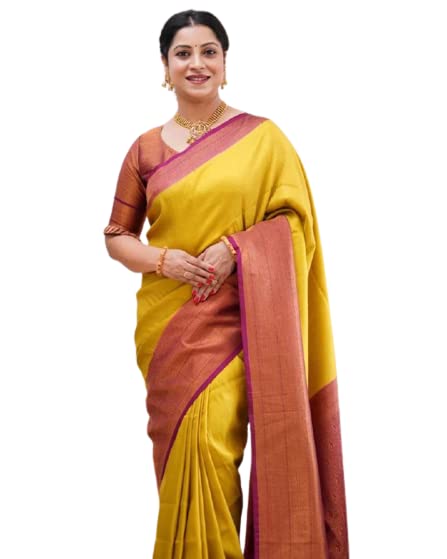 Vasthrlay Yellow Kanjivaram Saree