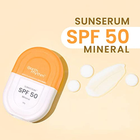 Earth Rhythm Mineral Sunscreen Serum SPF 50 with Zinc Oxide & Vitamin E
