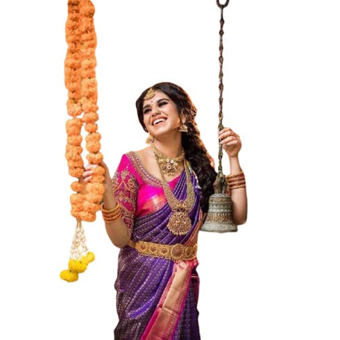 Vasthrlay Purple Kanjivaram Saree