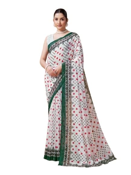 Vasthrlay Red Unstitched Saree