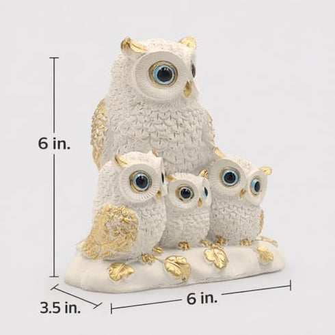 Modern Minimalist Owl Family Figurine Resin Showpiece for Home Decor