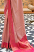 Vasthrlay Kanjivaram Banarasi Silk Pink Saree Zari Woven For Festival Wedding Silk With Rich Pallu Design
