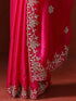Sarha Women's Poly Silk Chamak Saree with Unstitched Blouse | Embellished Embroidered Work | Office Casual Elegant Drape | Pink