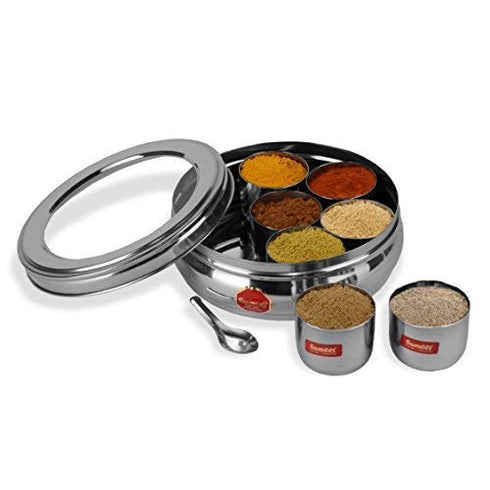 Sumeet Stainless Steel Belly Shape Masala (Spice) Box