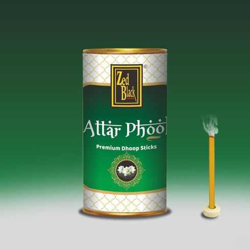 Zed Black Aroma Chandan| Gulab| Arij| Attar Phool And Saffron Incense Dhoop Sticks Tin