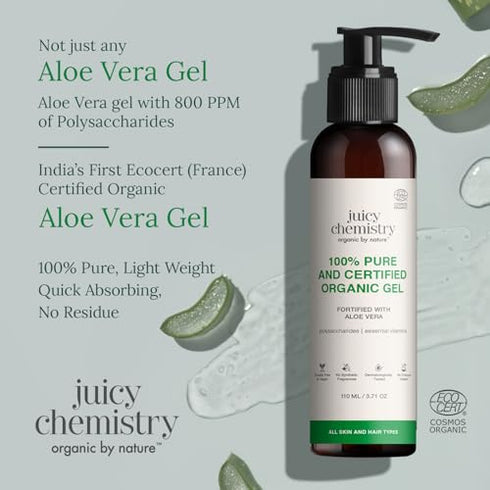 Juicy Chemistry Organic Aloe Vera Gel 110ml Multipurpose Gel