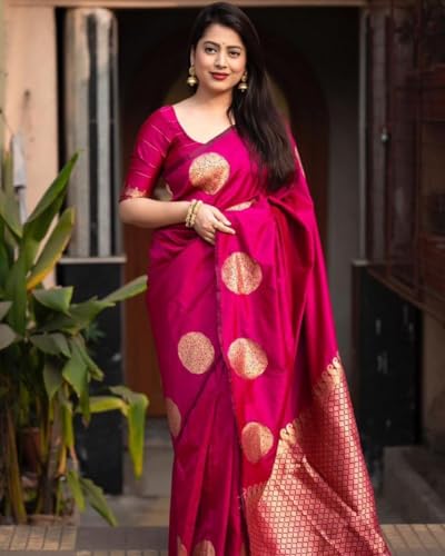 Vasthrlay Banarasi Kanjivaram Kanchipuram Kerigola Saree With Blouse Piece