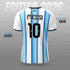 Yourjersey Argentina Home Football Jersey 2026 | White And Light Blue Custom Name & Number Print Fan Personalised T-Shirt Sizes | Kids And Adult