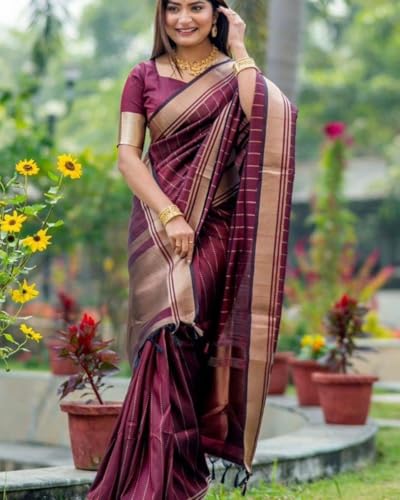 Vasthrlay Banarasi Kanjivaram Kanchipuram BS09 Saree With Blouse Piece