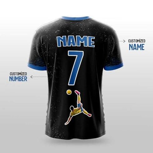 Ronaldofan Black Yellow Football Jersey | Goat Edition Overhead Kick Design | Personalized Custom Name & Number Soccer Jersey For Men| Women & Kids
