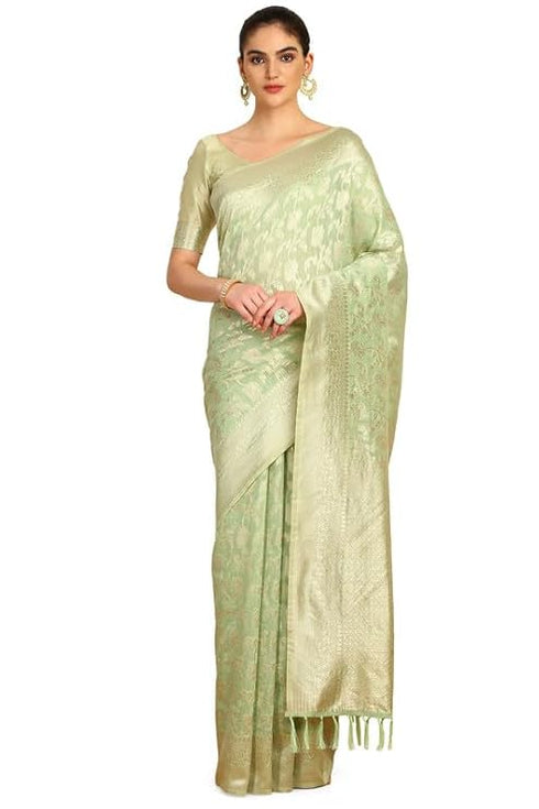 Vasthrlay Green Tussar Tassels