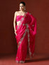 Sarha Women's Poly Silk Chamak Saree with Unstitched Blouse | Embellished Embroidered Work | Office Casual Elegant Drape | Pink