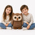 Shiny Owl Soft Toy for Girls Boys Kids Coffee Owl with Glitter Eyes Animal Plush Stuffed Baby Teddy