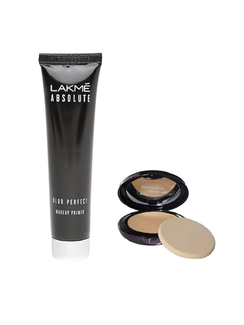 Lakme Set of Absolute Blur Perfect Primer & White Intense Rose Fair Wet & Dry Compact