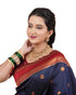 Vasthrlay Kanjivaram Jamun Red Contrast Traditional