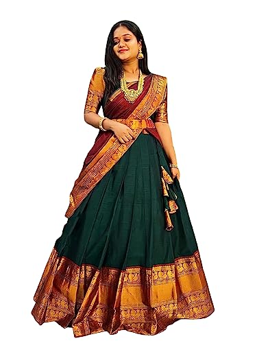 Vasthrlay South Indian Traditional Unstitched Narayanpet Half Sareee