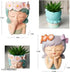Vikarafty Set Of 2 Cute Head Girl Face Planter Pot Succulent Planter Little Girl Flower Pot