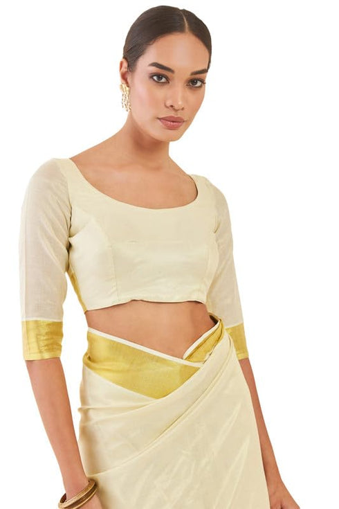 Vasthrlay White Tissue Kasavu Ethnic Designs