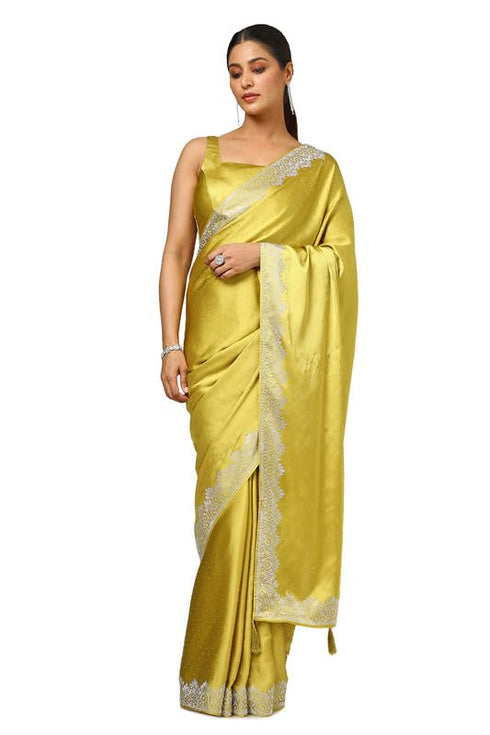 Vasthrlay Black Satin Saree