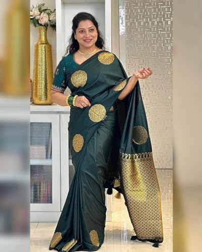 Vasthrlay Banarasi Kanjivaram Kanchipuram Kerigola Saree With Blouse Piece