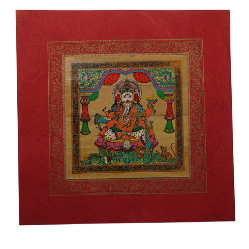 Palm Leaf Handmade Painting of Lord Ganesha