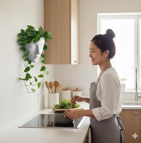 Generic Wall Mounted Face Planter Set| White