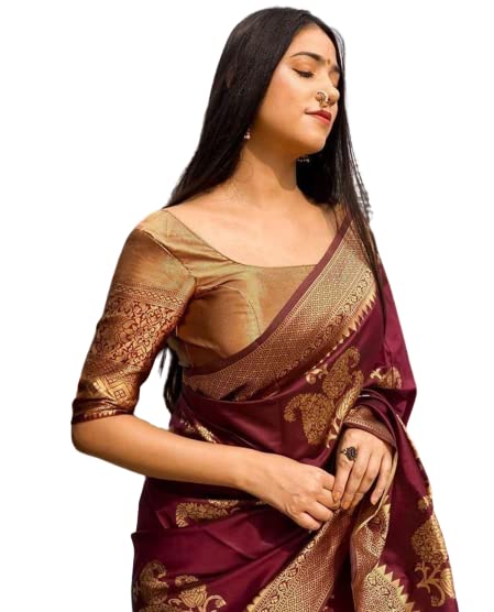 Vasthrlay Maroon Kanjivaram Wedding Saree