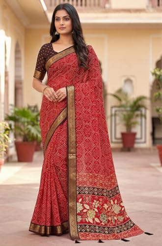 Vasthrlay Bandhej Printed Traditional Lightweight