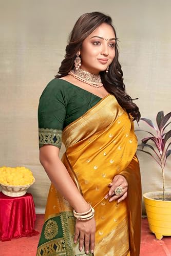 Vasthrlay Kanjivaram Chand Paithani Rama Pink Saree With Blouse Piece