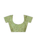 Vasthrlay Georgette Embroidery Green Saree With Unstitched Blouse Piece