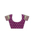 Vasthrlay Womens Banarasi Dark Purple Saree With Unstitched Blouse Piece