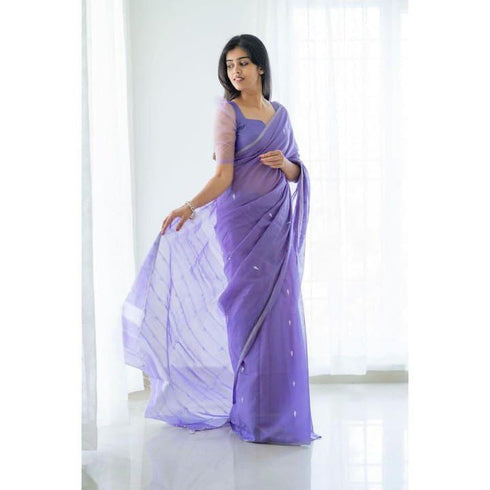 Vasthrlay Lavender Kanjivaram Saree