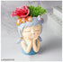 Vikarafty Set Of 2 Cute Head Girl Face Planter Pot Succulent Planter Little Girl Flower Pot