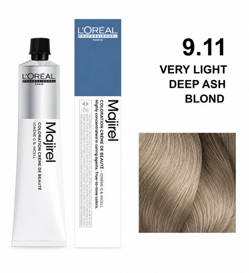L'Oreal Professionnel Majirel 9.11 Very Light Blonde With Ash Permanent Hair Colour 50ml