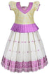 Vasthrlay South Indian Pattu Pavadai Jacquard Lehenga Choli With Attachable Half Saree For Girls