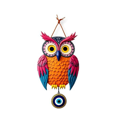 GiftOday Owl Wall Hanging for Door & Home Decor | Evil Eye Protection Nazar Battu