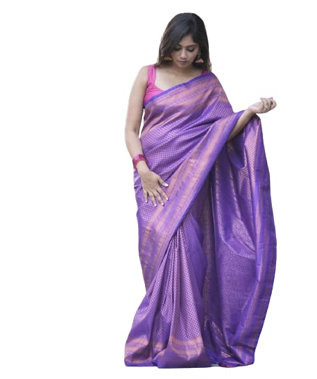 Vasthrlay Purple Kanjivaram Saree