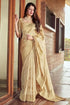Vasthrlay Kanjivaram Pure Soft Silk Cream Saree Pure Golden Zari With Blouse Piece