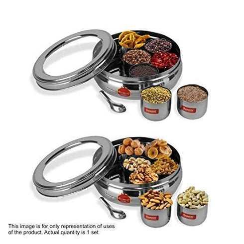 Sumeet Stainless Steel Belly Shape Masala (Spice) Box