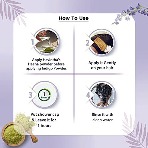 Havintha - Indigo Powder For Black Hair - Herbal Indigo Leaf - Indigofera Tinctoria