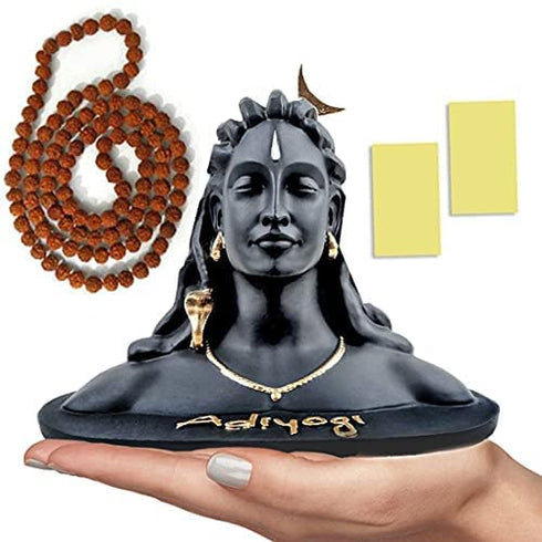 JD FRESH 5.5 Inch Adiyogi Statue with Rudraksh Mala