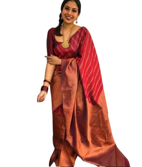 Vasthrlay Maroon Kanjivaram Saree