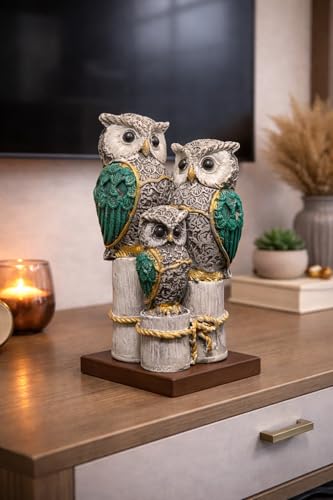 Owl Showpiece for Home Decor & Good Luck | Decorative Owl Statue for Living Room
