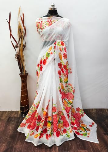 Vasthrlay Women's Cotton Kalamkari Wedding Saree With Blouse Piece