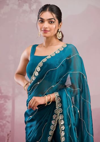 Vasthrlay Green Embroidery Saree