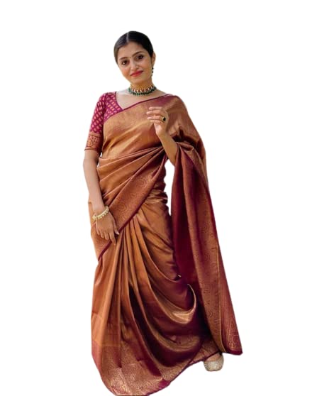 Vasthrlay Maroon Banarasi Saree