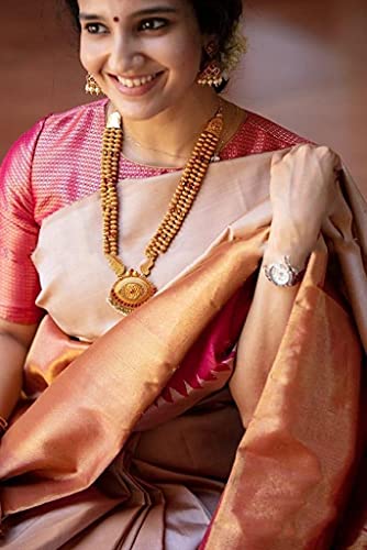 Vasthrlay Banarasi And Kanjivaram Soft Pink Saree Silk Black Traditional Saree With Rich Pallu & Weaving Border With Unstitched Jacquard Woven Blouse Piece Pink Saree