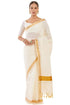 Vasthrlay White Cotton Kasavu Saree Borders